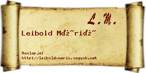 Leibold Márió névjegykártya